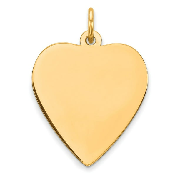 925 Sterling Silver Polished .018 Gauge Heart Engravable Disc Charm Pendant 23mm x 20mm 925 Sterling Silver Polished .018 Gauge Heart Engravable Disc Charm Pendant 23mm x 20mm